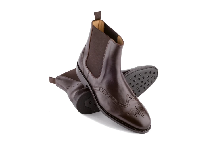 Partigiani chelsea boots, sztyblety ze skóry olejowanej na gumowo skórzanej podeszwie