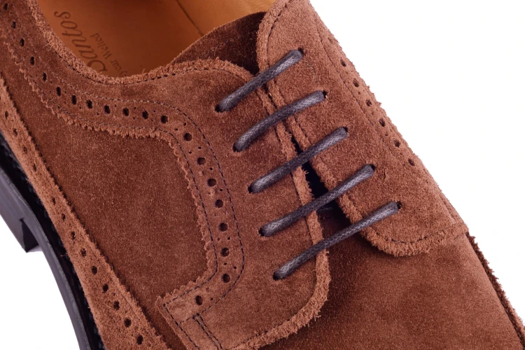 Carlos Santos 1046 Brown Suede Derby long wing skóra zamszowa gumowa podeszwa