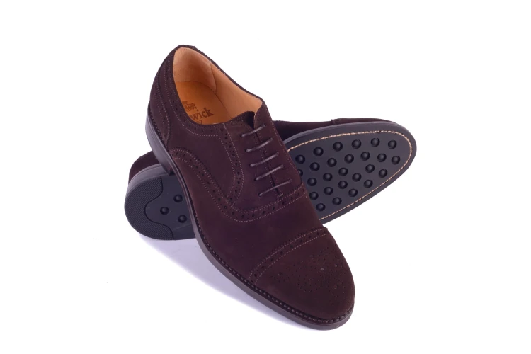 Berwick 3182 Superbuck Oxford zamszowy brogowany oksford na gumowej podeszwie