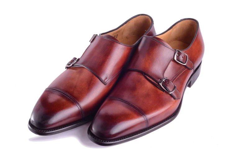 Carlos Santos ,,6942,last shoes Z401,Wine Shadow,Monk , klayczne buty, obuwie klasyczne, classic shoes