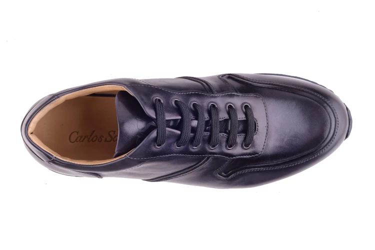 czarne sneakersy ręcznie szyte