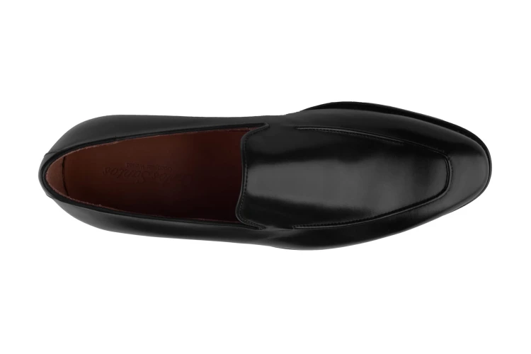 9926 carlos santos czarne buty wsuwane loafers konstrukcja pasowa gyw skórzana podeszwa