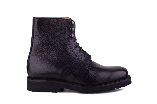 czarne buty za kostkę, skórzane buty zimowe męskie