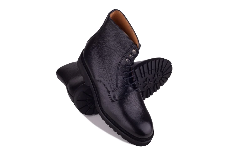 buty ze skóry jelenia czarne