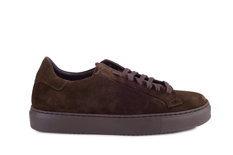 Sneakersy partigiani wysokie high top z zamszu brąz