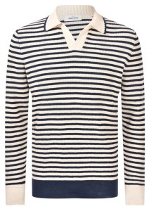 GRAN SASSO Sweter lniany w paski navy