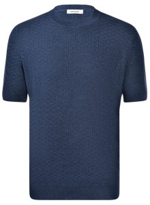 GRAN SASSO T-Shirt lniany navy