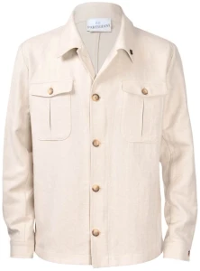 Partigiani Overshirt  lniany w jodełkę