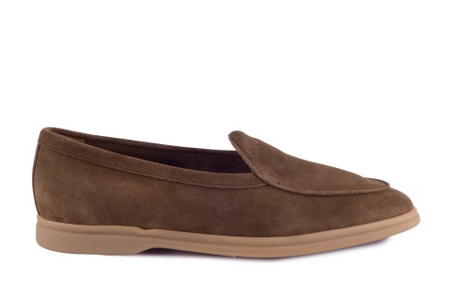 zamszowe buty wsuwane, szyte