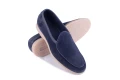 zamszowe mokasyny granatowe, miękkie