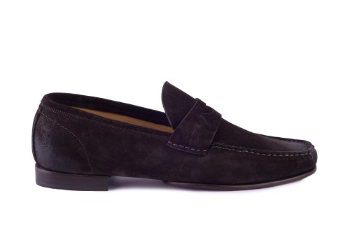 zamszowe penny loafers włoskie