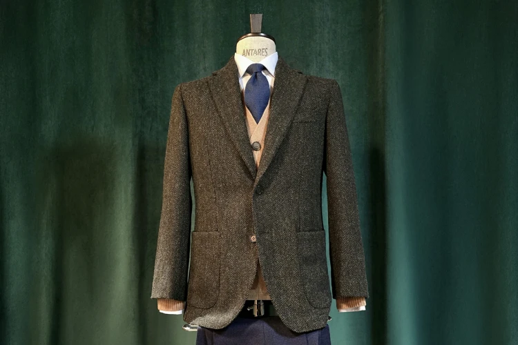 Marynarka Partigiani Harris Tweed Green w stylizacji