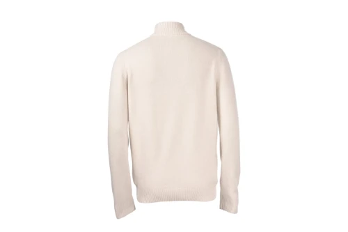 Beżowy sweter zip z wełny