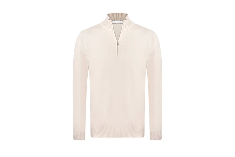 GRAN SASSO Sweter wełniany Zip Beżowy