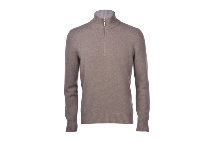 GRAN SASSO Sweter wełniany Zip Taupe
