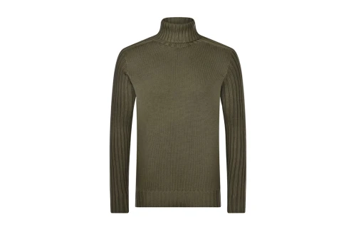golf z wełny dziewiczej w kolorze Khaki