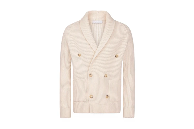 GRAN SASSO Kardigan Off White Wełna Super Geelong