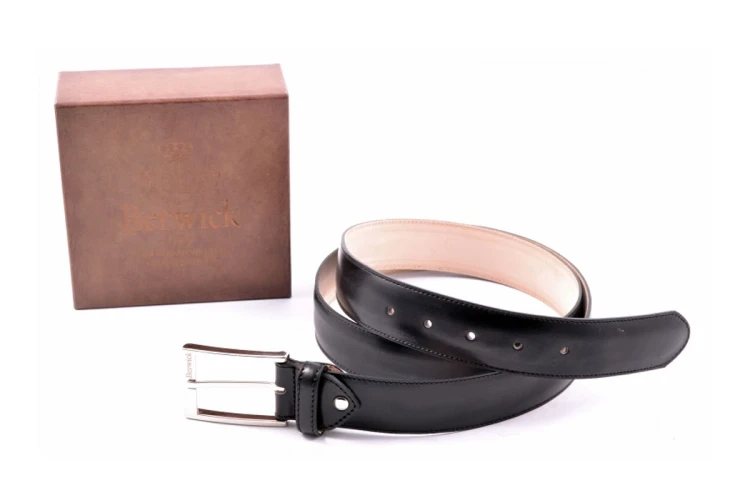 Skórzany pasek Berwick Black-Negro
