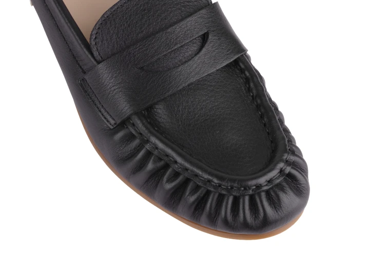 buty czarne skórzane, mokasyny damskie