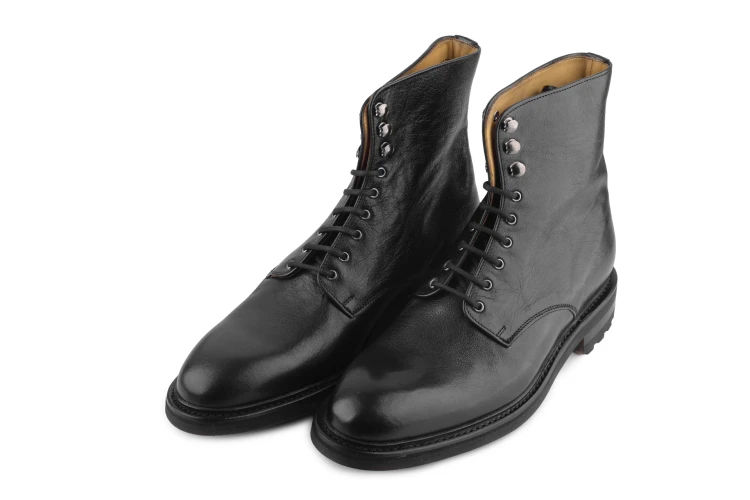 wysokie buty zimowe czarne ze skóry jaka tybetańskiego