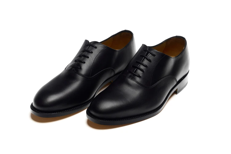 Partigiani 7740 Black Oxford czarny oxford plain, szycie goodyear welted