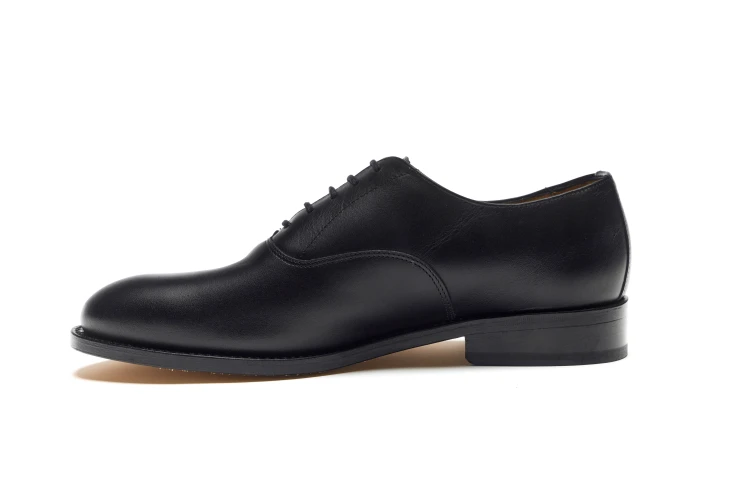 Partigiani 7740 Black Oxford czarny oxford plain, szycie goodyear welted, skóra cielęca