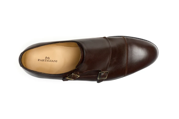 Partigiani 7770 Maxim Marron Monk, goodyear welted, ręcznie patynowane, skóra cielęca, podeszwa gumowo-skórzana, medium brown, skóra anilinowa, średnia stopa, szersza stopa, model półformalny