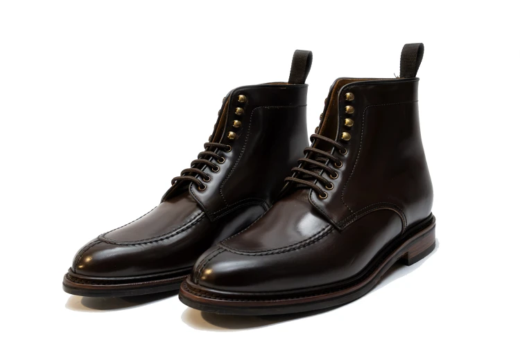 buty zimowe ze skóry cordovan