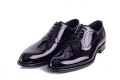 Partigiani 44053 Black Patent Oxford, męskie oksfordy, buty na ślub, buty do smokingu, oxford plain toe, plain toe, skóra naturalna lakierowana, podeszwa skórzana, czarne lakierki, model formlany, szersze kopyto