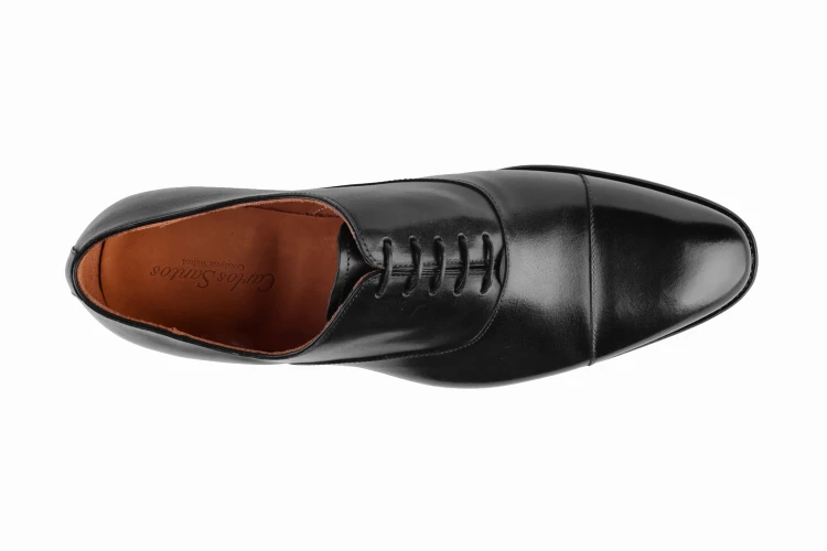 Carlos Santos 8627 Black Shadow Oxford oxford cap toe skórzana podeszwa wiedenki z nakładanym noskiem
