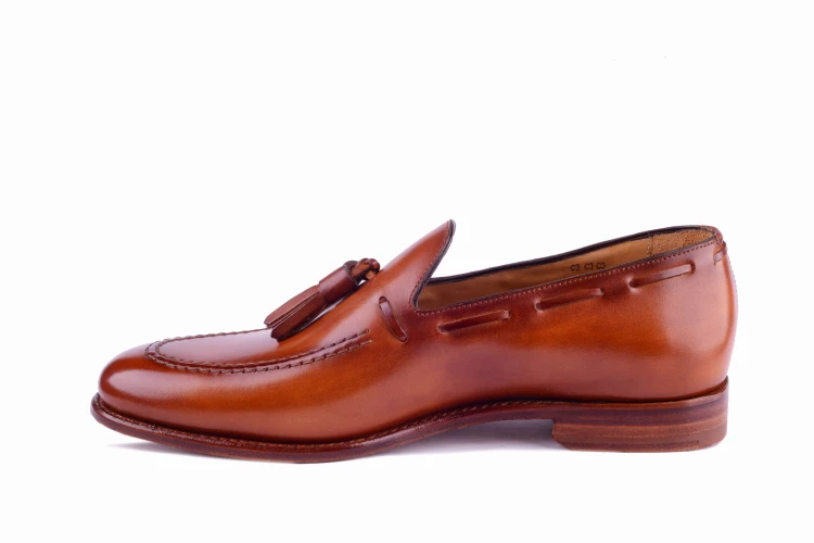 braga, jasny brąz loafer, buty wsuwane