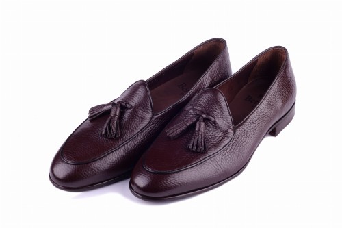 buty na lato bez podszewki, brązowe skórzane lofersy, podeszwa gumowa