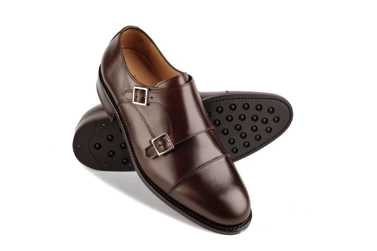 Partigiani 7770 Maxim Marron Monk, goodyear welted, ręcznie patynowane, skóra cielęca, podeszwa gumowo-skórzana, medium brown, skóra anilinowa, średnia stopa, szersza stopa, model półformalny