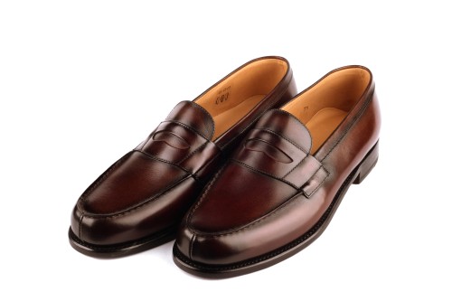 CS4890loafersplitoebrown1loafersy do garnituru, skórzane penny carlos santos, loafer ciemny brąz