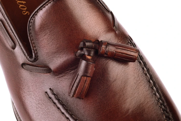 cs9485 tassel loafers brązowe szyte systemem bolońskim