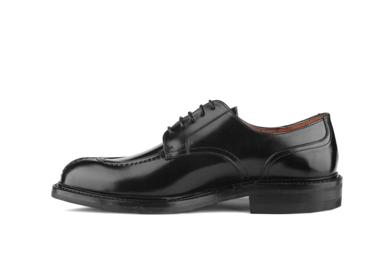 derby split toe, czarne buty, cordovan