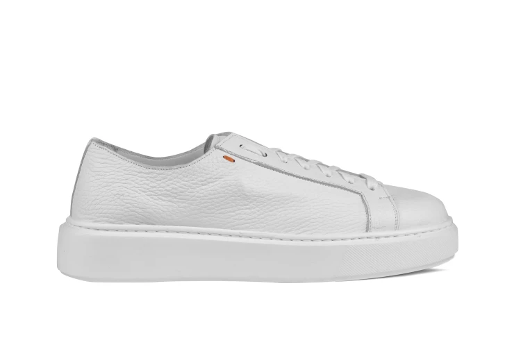 Partigiani 7539 biały sneakers, skóra groszkowa.