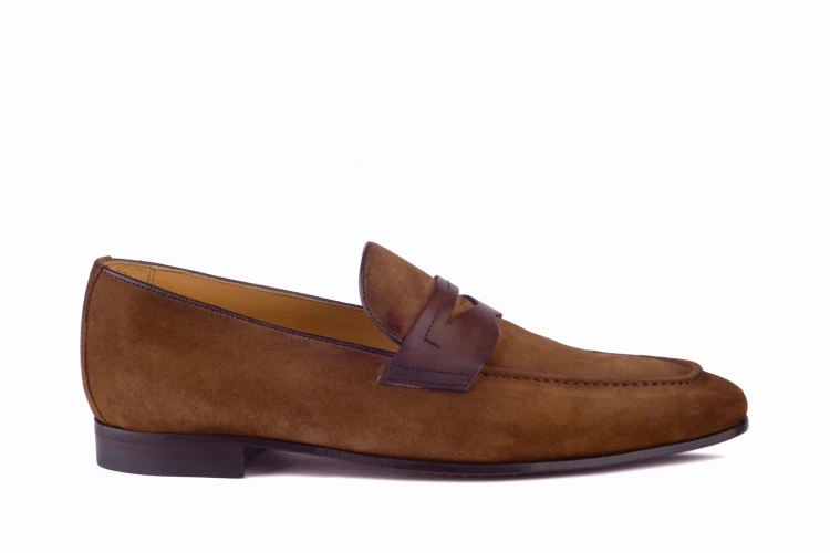 mokasyny szyte, brązowe loafersy