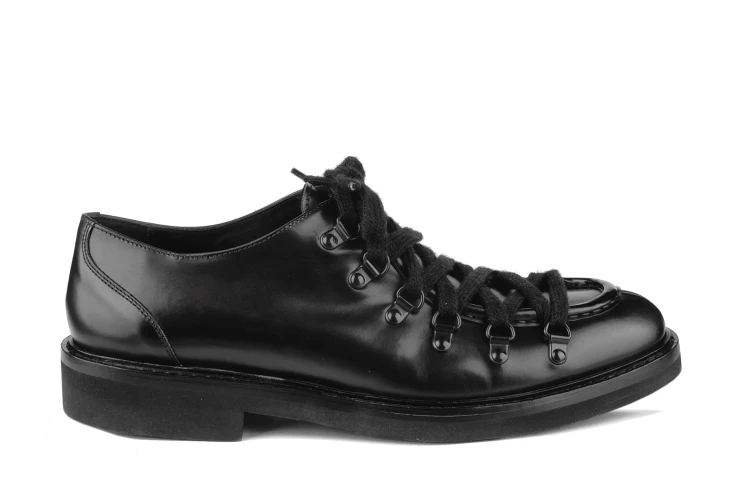 Partigiani 8719 Black Derby buty zimowe szyte ręcznie