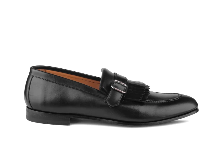 podeszwa gumowa, czarne wsuwane moaksyny, Partigiani loafer
