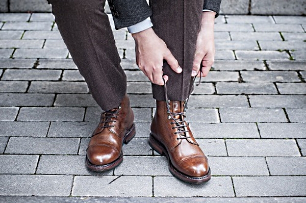 Eleganckie skórzane buty w stylizacji
