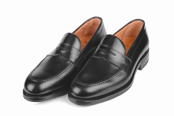 Berwick, czarne męskie mokasyny skóra