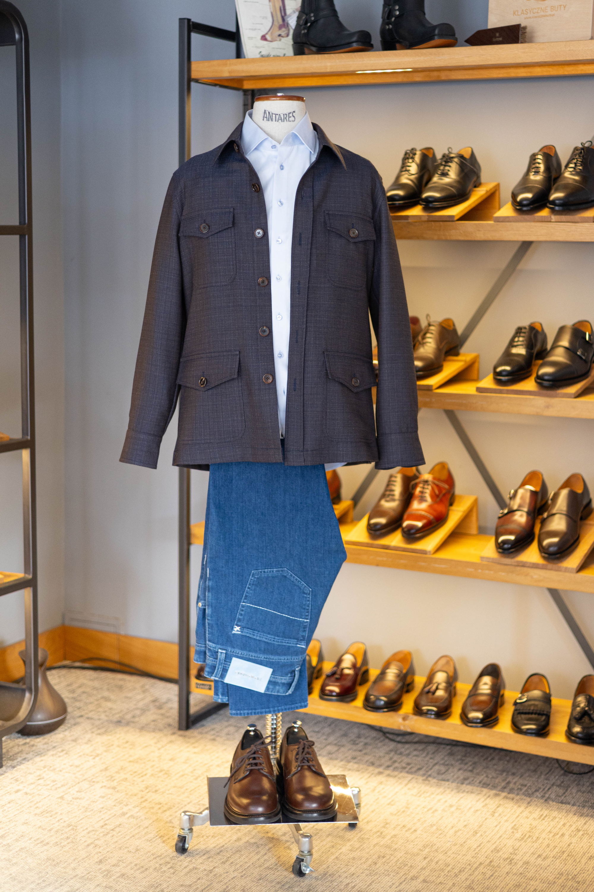 Brązowe buty derby plain w zestawie smart casual