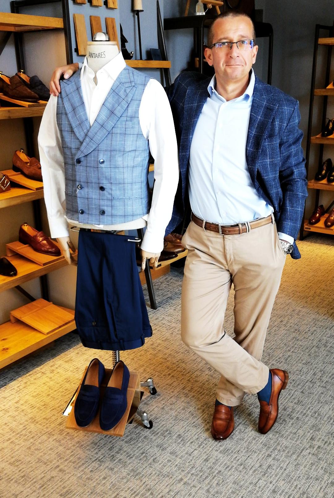 Klasyczne Buty, Carlos Santos, mokasyny granatowe