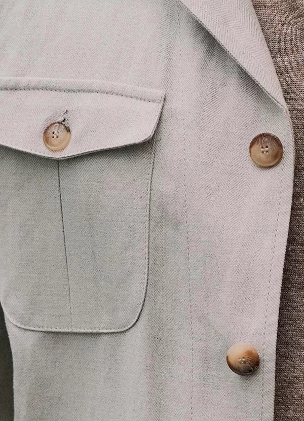 Partigiani Overshirt lniany w jodełkę